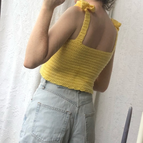 Crochet Tie Strap Tank Top - Picture 3 of 6